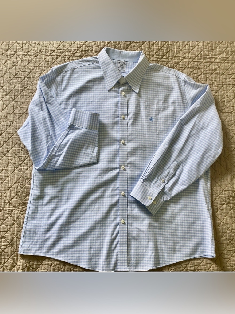 New Brooks Brothers Men’s Blue Plaid Regent Fit “The Original Polo Shirt”XXL/2XL